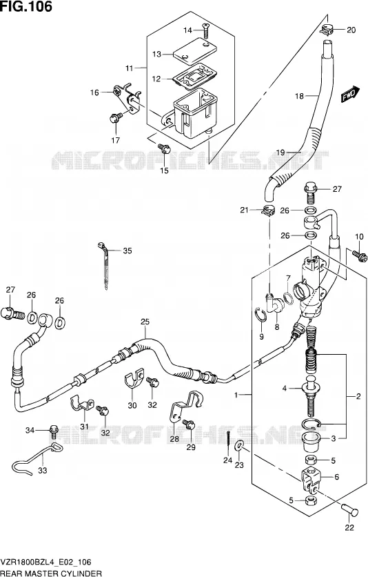 ACHTER HOOFDREMCILINDER Suzuki MOTO 1800 INTRUDER 2014  VZR1800BZ L4 (E19)