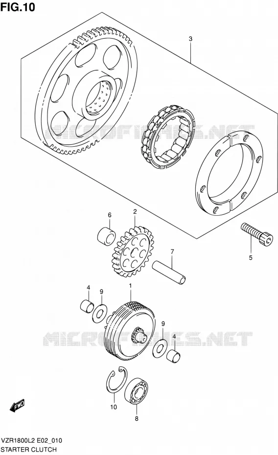 STARTMOTOR CLUTCH Suzuki MOTO 1800 INTRUDER 2012  VZR1800ZL2(E19)