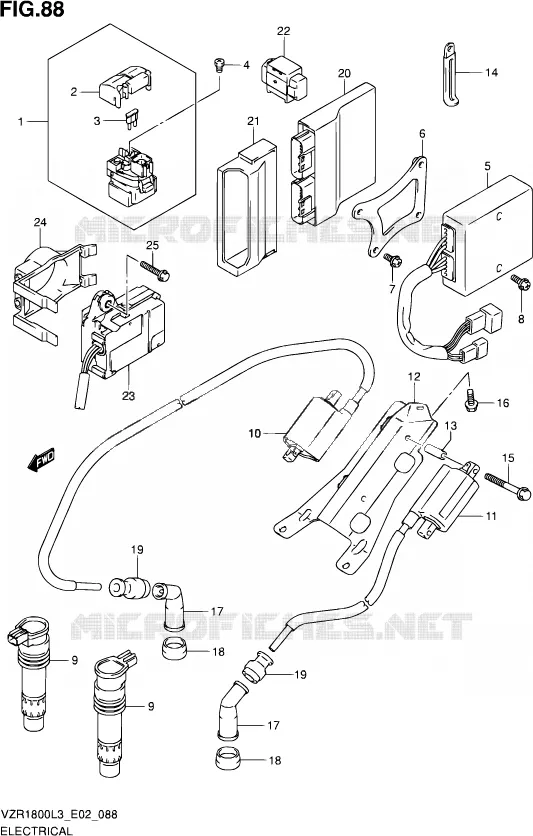 ELEKTRISCH (VZR1800L3 E24) Suzuki MOTO 1800 INTRUDER 2013  VZR1800Z L3 (E19)