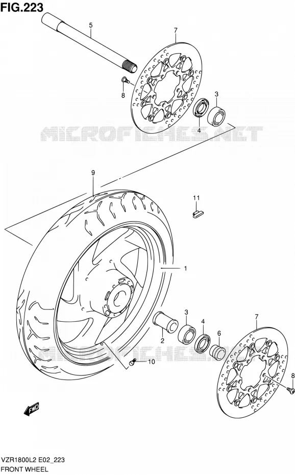 VOORWIEL (VZR1800L2 E19) Suzuki MOTO 1800 INTRUDER 2012  VZR1800ZUFL2(E19)